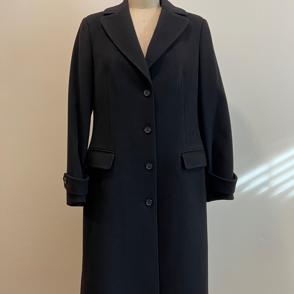 Brooks Brothers 346 Black Wool-Cashmere Blend Trench Coat, Women's Size 10 - Picture 6 of 15